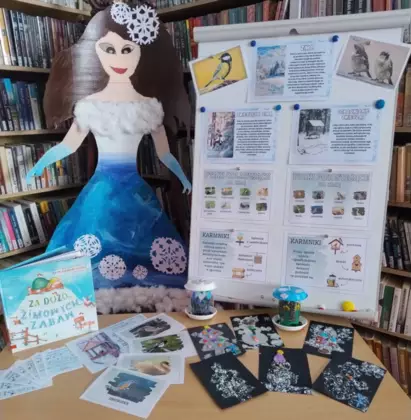 Zimowy klimat w bibliotece w Łagiewnikach Małych