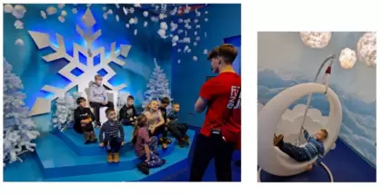 Kolaż zdjęć z wycieczki rodzinnej.