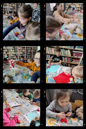 Kolaż zdjęć z zajęć feryjnych.