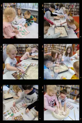 Kolaż zdjęć z zajęć feryjnych.