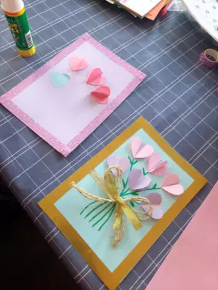 Kartka wykonana przez uczestniczkę zajęć.