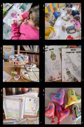 Kolaż zdjęć z zajęć feryjnych.