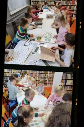 Kolaż zdjęć z zajęć feryjnych.