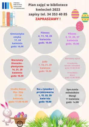 Zajęcia w bibliotece - kwiecień 2023