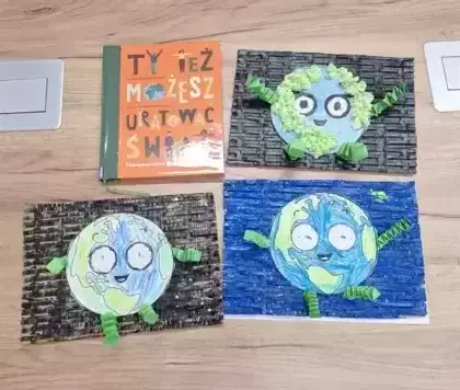 Prace plastyczne przedstawiające Ziemię.