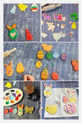 Kolaż zdjeć, przedstawia prace dzieci.