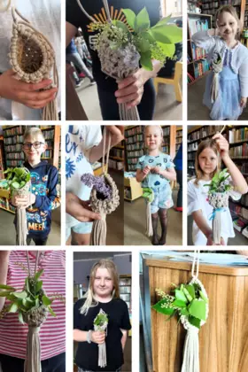 Makramowy kwietnik w Gwoździanach