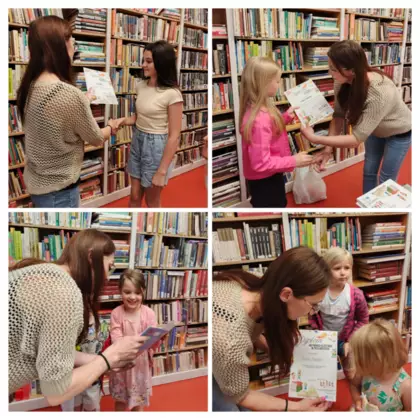 Kolaż zdjęć z wręczenia dyplomów dzieciom.