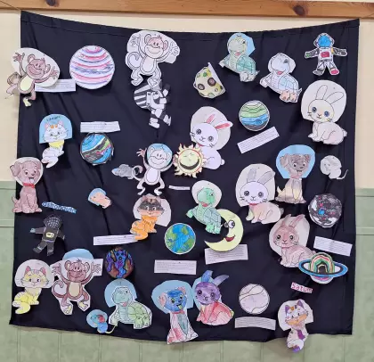 Praca plastyczna zrobiona przez dzieci.