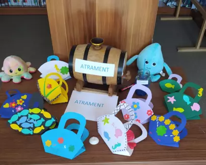 Prace plastyczne - koszyczki wykonane przez dzieci.