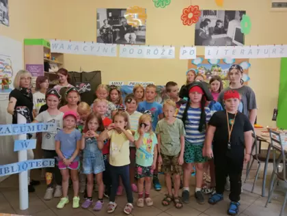 Wspólne zdjęcie po zajeciach bibliotecznych.
