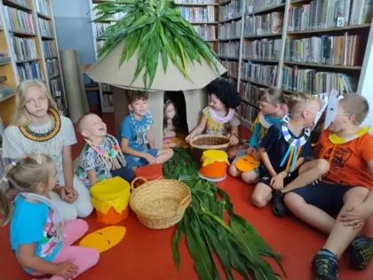 Zajęciach literacko-plastycznych w Filii w Łagiewnikach Małych