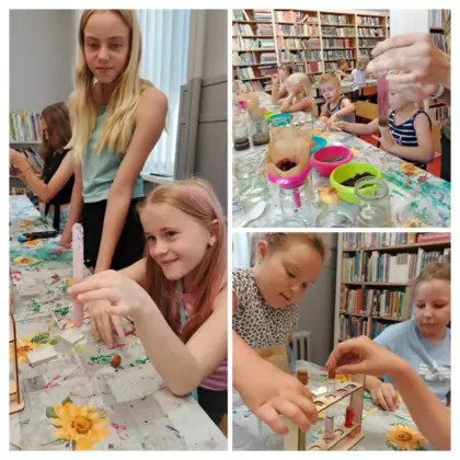 Kolaż zdjęć ze spotkania przyrodniczego - co się kryje pod naszymi stopami.