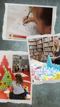 Zdjęcia dzieci z kodowanie z robotami.