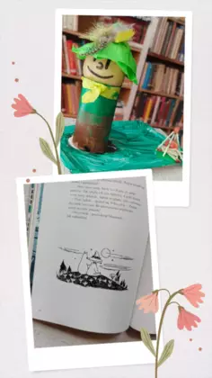 Praca plastyczna dzieci-włóczykij z rolki papieru.