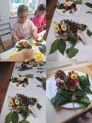 Kolaż zdjęć, który przedstawia prace dzieci.