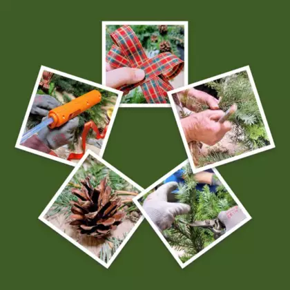 Kolaż zdjęć, pokazuje jak tworzyły się wieńce.