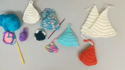 Prace wykonane na szydełku.