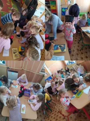 Kolaż zdjęć z zajęć.